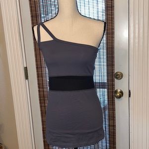 Kira Grace One Shoulder Workout Yoga Top Black Size Medium EUC